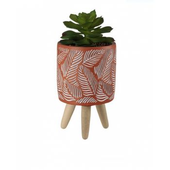 Planta decorativa artificiala in ghiveci ceramic, 23 cm