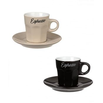 Set 4 piese pentru cafea, Ceramica, Design Espresso,80 ml