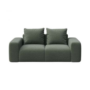 Canapea verde cu tapițerie din stofă bouclé 212 cm Feiro – MESONICA