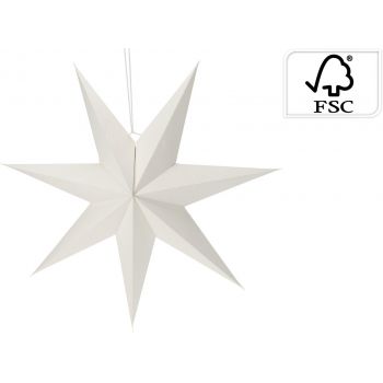 Decoratiune Star, 75x75x13 cm, hartie, alb