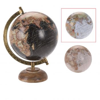 Glob pamantesc decorativ Earth texture v3, 6x24 cm, lemn de mango