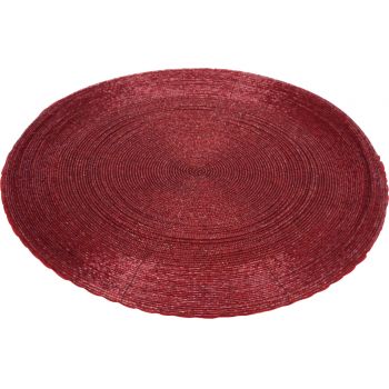 Suport pentru farfurie, Ø35 cm, textil, rosu