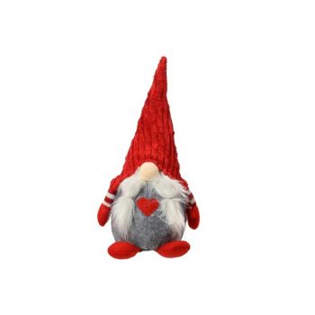 Decoratiune Gnome w red hat, Decoris, 14x12x30 cm, poliester, multicolor
