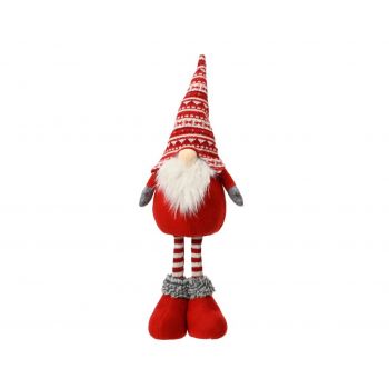 Decoratiune Gnome w stipe pattern hat, Decoris, 14x12x50 cm, poliester, multicolor