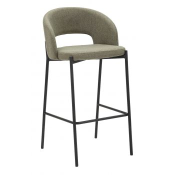 Set 2 scaune de bar, Helsinki, Mauro Ferretti, 50 x 52 x 99 cm, placaj/metal/textil, verde/negru