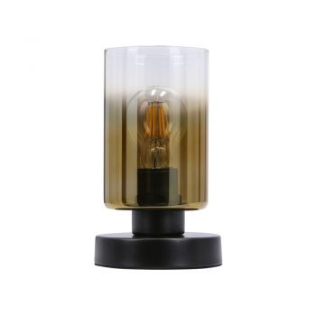 Veioză neagră cu abajur din sticlă (înălțime 20 cm) Aspra – Candellux Lighting