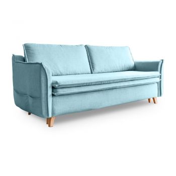 Canapea albastru-deschis extensibilă 225 cm Charming Charlie – Miuform