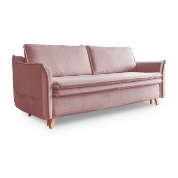Canapea roz-deschis extensibilă 225 cm Charming Charlie – Miuform