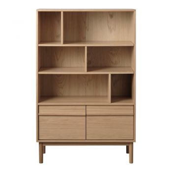 Bibliotecă cu aspect de lemn de stejar 140x90 cm Ponza – Unique Furniture