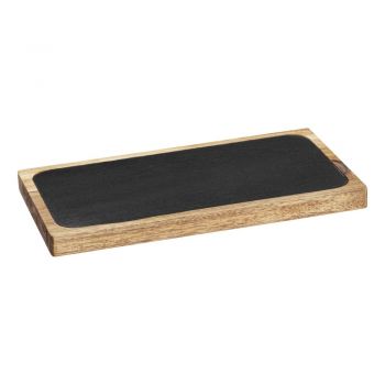 Platou de servire negru-natural din lemn 30x15 cm – Wenko