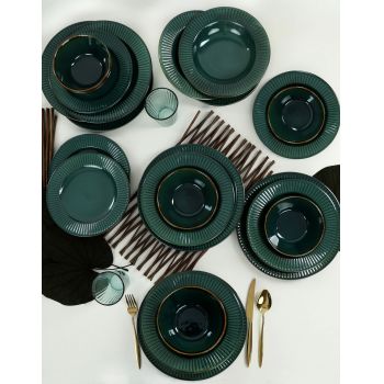 Serviciu de masa, Keramika, 275KRM1668, Ceramica, Verde inchis