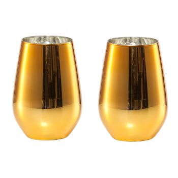 Set 2 pahare apa Schott Zwiesel Vina Shine Gold cristal Tritan 397ml