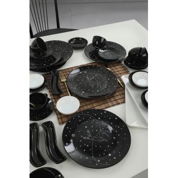 Set de mic dejun, Keramika, 275KRM1612, Ceramica, Alb/Negru