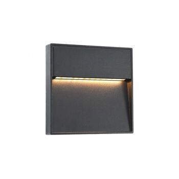 Lampi de perete led de exterior, 2 buc., negru, 3 w, patrat