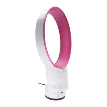 Ventilator Fara Elice Bladeless Fan, 60 W, 14 Inch, Alb/roz