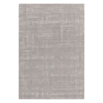Covor gri deschis din lână 120x170 cm Maze – Asiatic Carpets