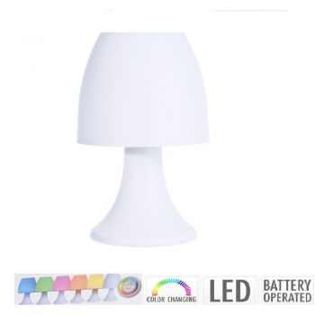 Veioza LED RGB, plastic, alb, inaltime 192 mm