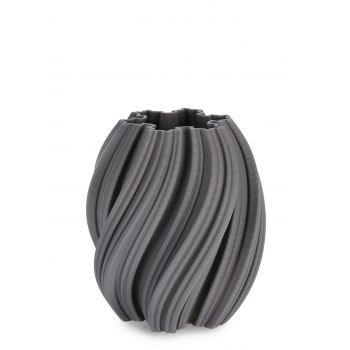 Vaza Joleen, Bizzotto, Ø19 x 21 cm, ceramica imprimata 3D, interior rezistent la apa, gri