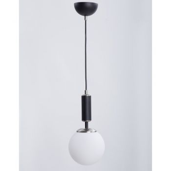 Lustră alb-negru cu abajur din sticlă ø 15 cm Hector – Squid Lighting