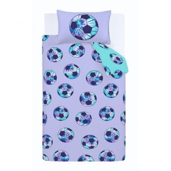 Lenjerie de pat pentru copii pentru pat de o persoană 135x200 cm Tie Dye Football – Catherine Lansfield