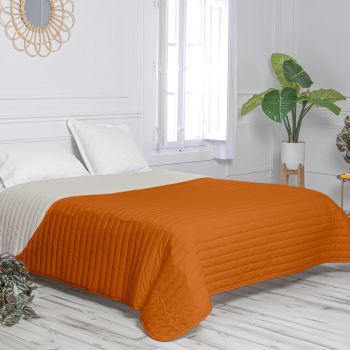 Cuvertură portocalie-bej matlasată din bumbac 240x260 cm Dash – Happy Friday