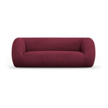 Canapea burgundy cu tapițerie din stofă bouclé 210 cm Essen – Cosmopolitan Design