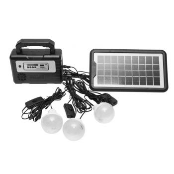 Kit solar GD-8028 Proiector Radio cu panou solar si 3 Becuri