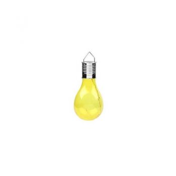 Lampa Solara LED Decorativa sub forma de Bulb, pentru exterior, suspendata, IP65, Ultron Galben, eMazing la reducere