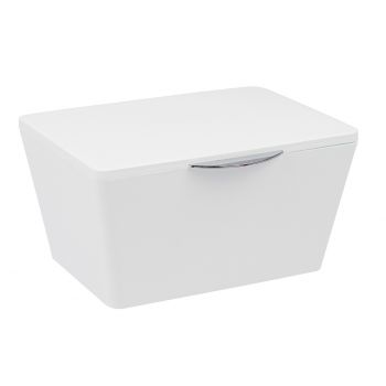 Cutie depozitare cu capac pentru baie, Wenko, Brasil White, 19 x 15.5 x 10 cm, plastic, alb