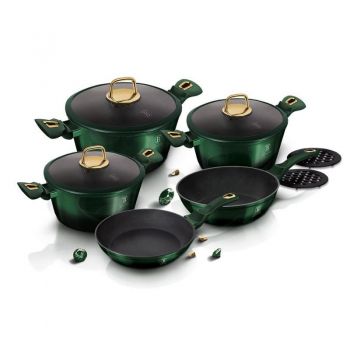 Set oale marmorate cu capace 10 piese Emerald Collection Berlinger Haus BH 6065