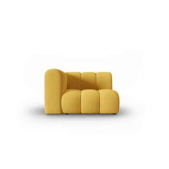 Modul canapea stanga 1 loc, Lupine, Micadoni Home, BL, 114x87x70 cm, poliester chenille, galben