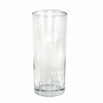 Pahar de sticla gradat pentru masurare bauturi, 100 ml, transparent, 15 cm