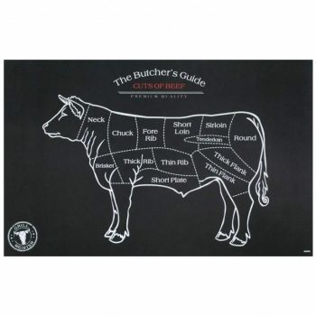 Set suport farfurie pentru servirea mesei, model Pufo Butcher's Guide, 4 bucati, 43 x 28 cm
