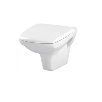 Set vas WC suspendat Cersanit, Carina New, cu capac, Clean On, alb