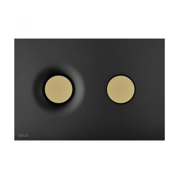 Clapetă de acționare, Alcadrain, Dot.Dot., cu două volume, negru mat/auriu mat