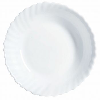 Farfurie pentru desert, Luminarc, Feston, Ø 18.5 cm, sticla, alb
