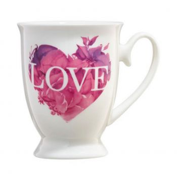 Cana model inima roz Love Letters, Ambition, 300 ml, portelan, multicolor