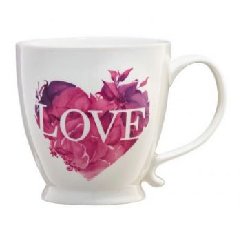 Cana model inima roz Love Letters, Ambition, 480 ml, portelan, multicolor