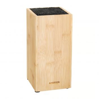 Suport pentru cutite Lord, Ambition, 10.5x10.5x22 cm, bambus/plastic, maro