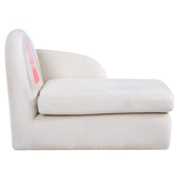 Canapea pentru copii albă cu tapițerie din catifea 75 cm Peppa Pig – Roba