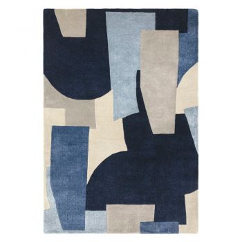 Covor albastru handmade din fibre reciclate 120x170 cm Romy – Asiatic Carpets