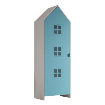 Șifonier pentru copii din lemn de pin alb-albastru 37x172 cm Casami Bruges – Vipack
