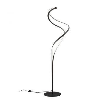 Lampadar negru LED cu abajur din metal (înălțime 160 cm) Nala – Trio Select