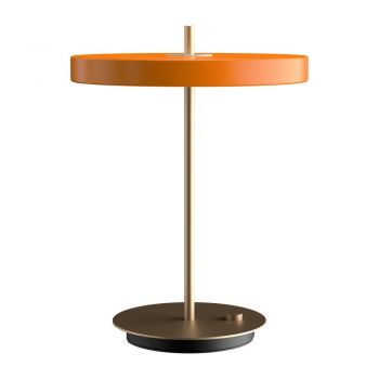 Veioză portocalie LED cu intensitate reglabilă cu abajur din metal (înălțime 41,5 cm) Asteria Table – UMAGE