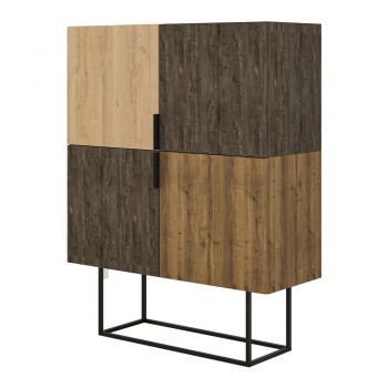 Dulap maro/în culoare naturală cu aspect de lemn de stejar 100x130 cm Titan – Marckeric