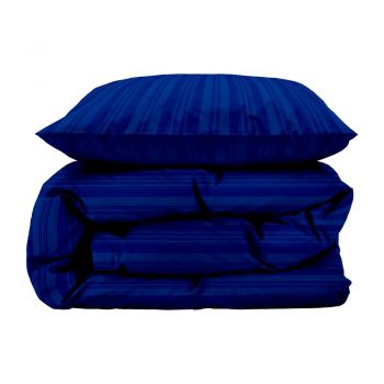 Lenjerie de pat albastru-închis din damasc pentru pat de o persoană 140x200 cm Noble – Södahl