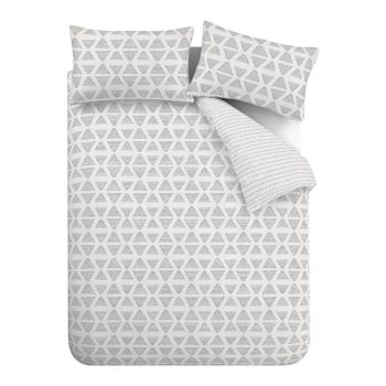 Lenjerie de pat neagră-albă pentru pat de o persoană 135x200 cm Tufted Print Geo – Catherine Lansfield