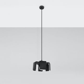 Lustră neagră cu abajur din metal ø 24 cm Rossario – Nice Lamps