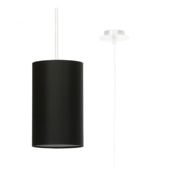 Lustră neagră cu abajur textil ø 15 cm Volta – Nice Lamps