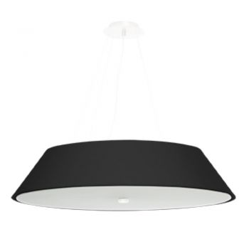 Lustră neagră cu abajur textil ø 70 cm Hektor – Nice Lamps